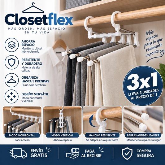 3x1 SOLO HOY | ClosetFlex™ Todo en su lugar, como debe ser