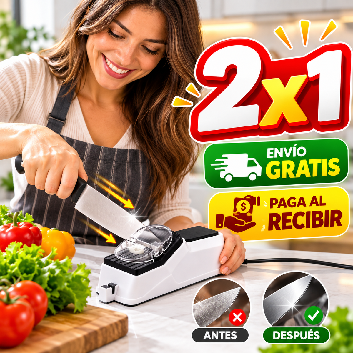 Afilador Eléctrico FiloMax™ Cocina como un profesional!