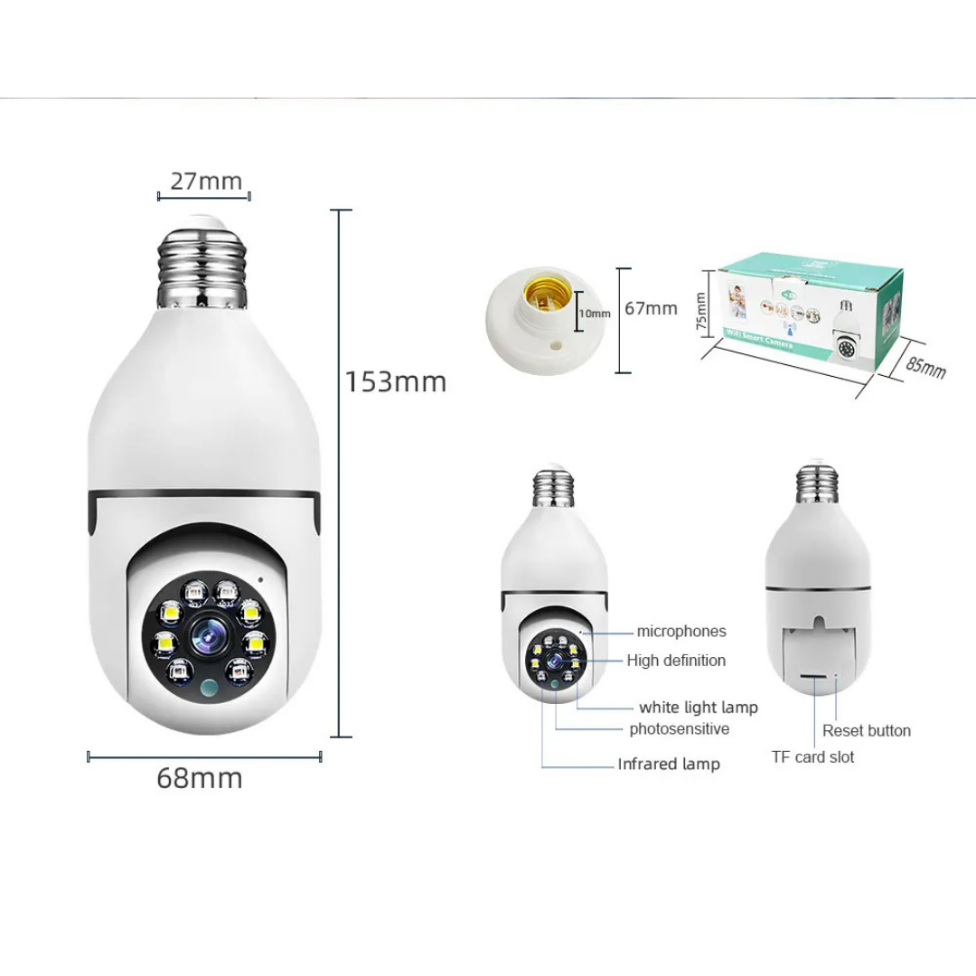 Cámara Wifi Panorámica Tipo Ampolleta [OFERTA POR TIEMPO LIMITADO]