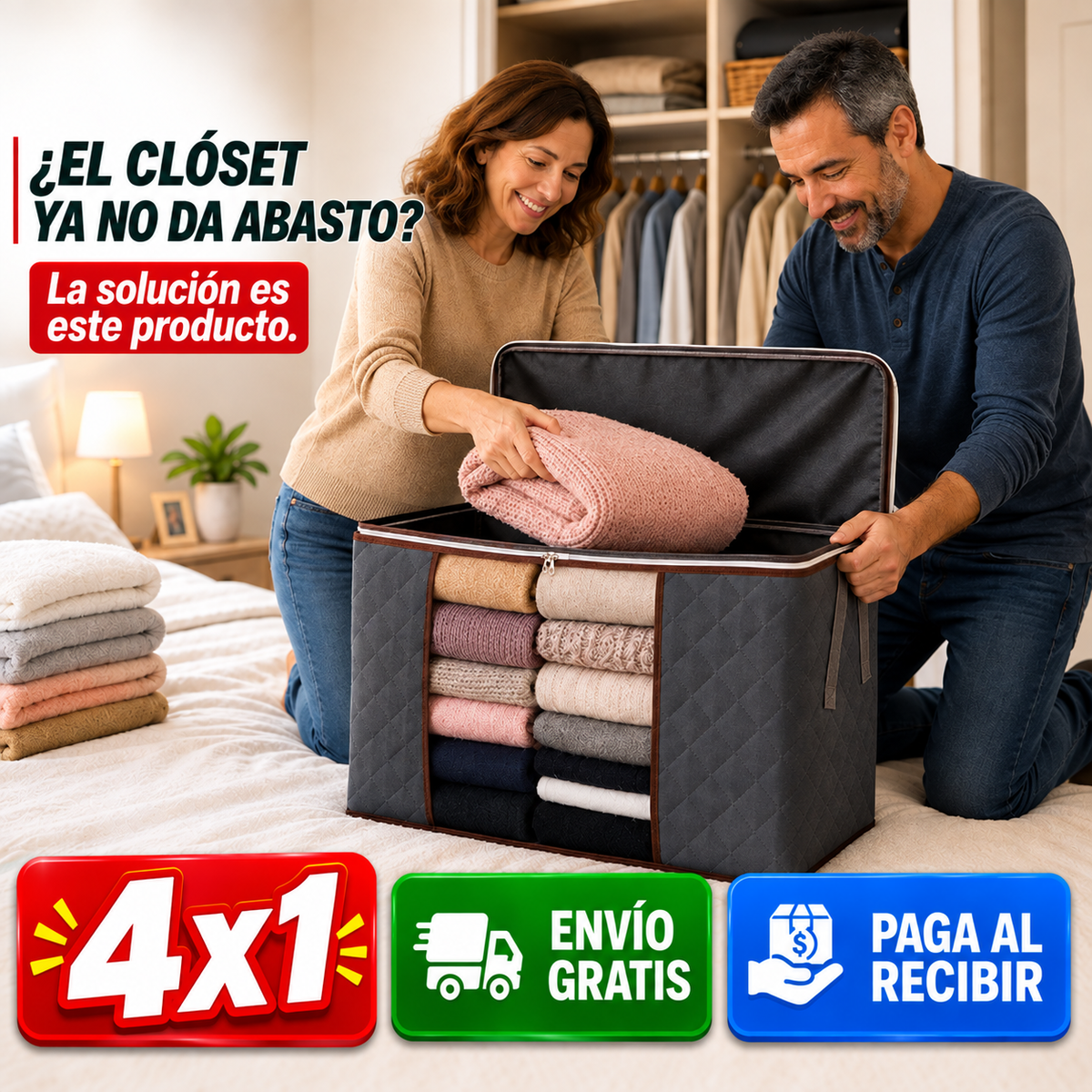 Organizador para ropa y frazadas