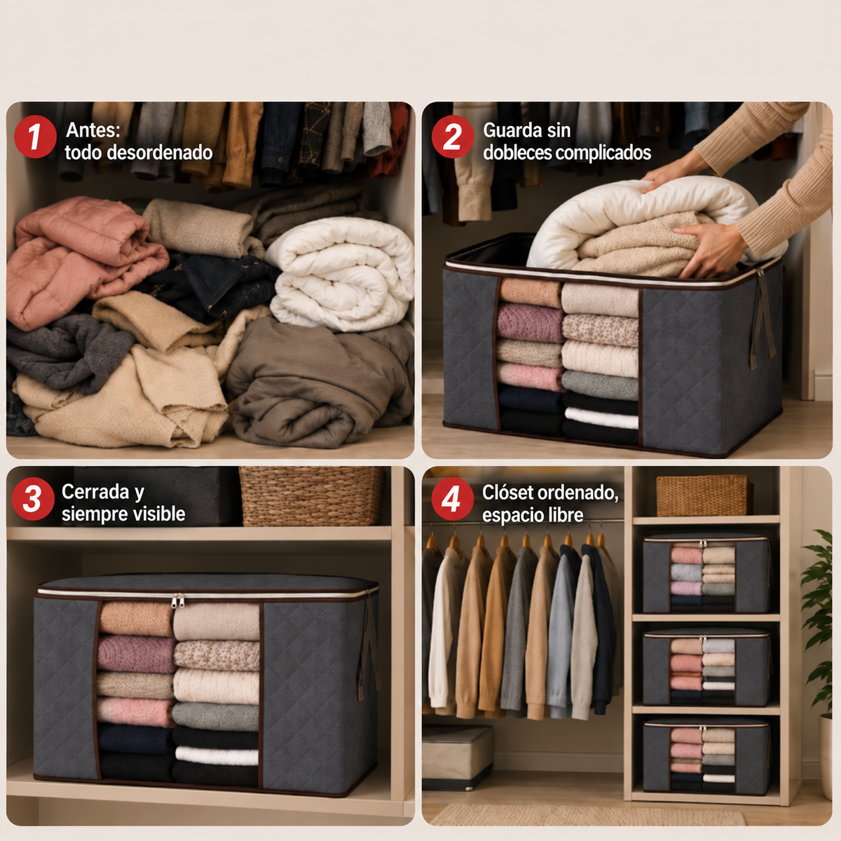 Organizador para ropa y frazadas