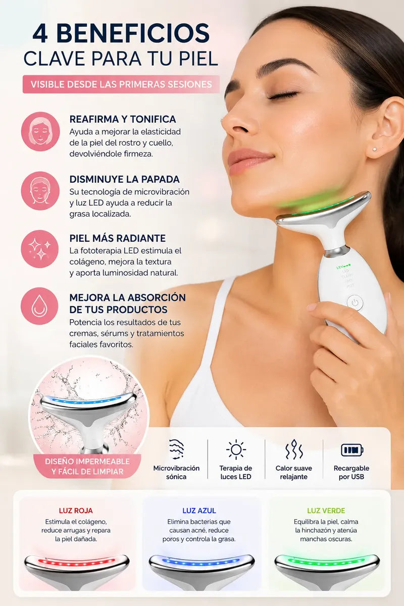 Masajeador Face5000 Led - Reafirma Rostro Y Reduce Papada 🥰