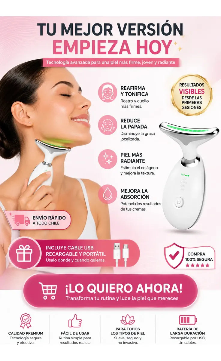 Masajeador Face5000 Led - Reafirma Rostro Y Reduce Papada 🥰