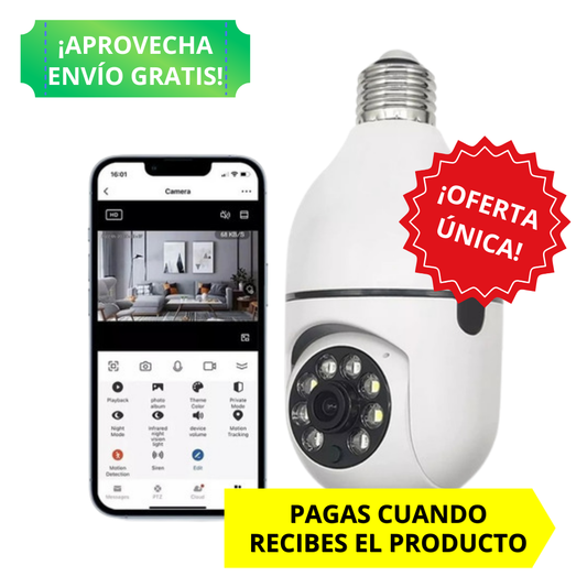 Cámara Wifi 360° Tipo Ampolleta [OFERTA POR TIEMPO LIMITADO]