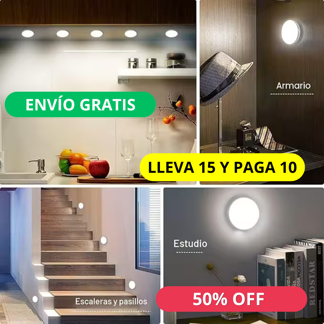 Pack 5 Luces LED Max3000 con Sensor de Movimiento 💡