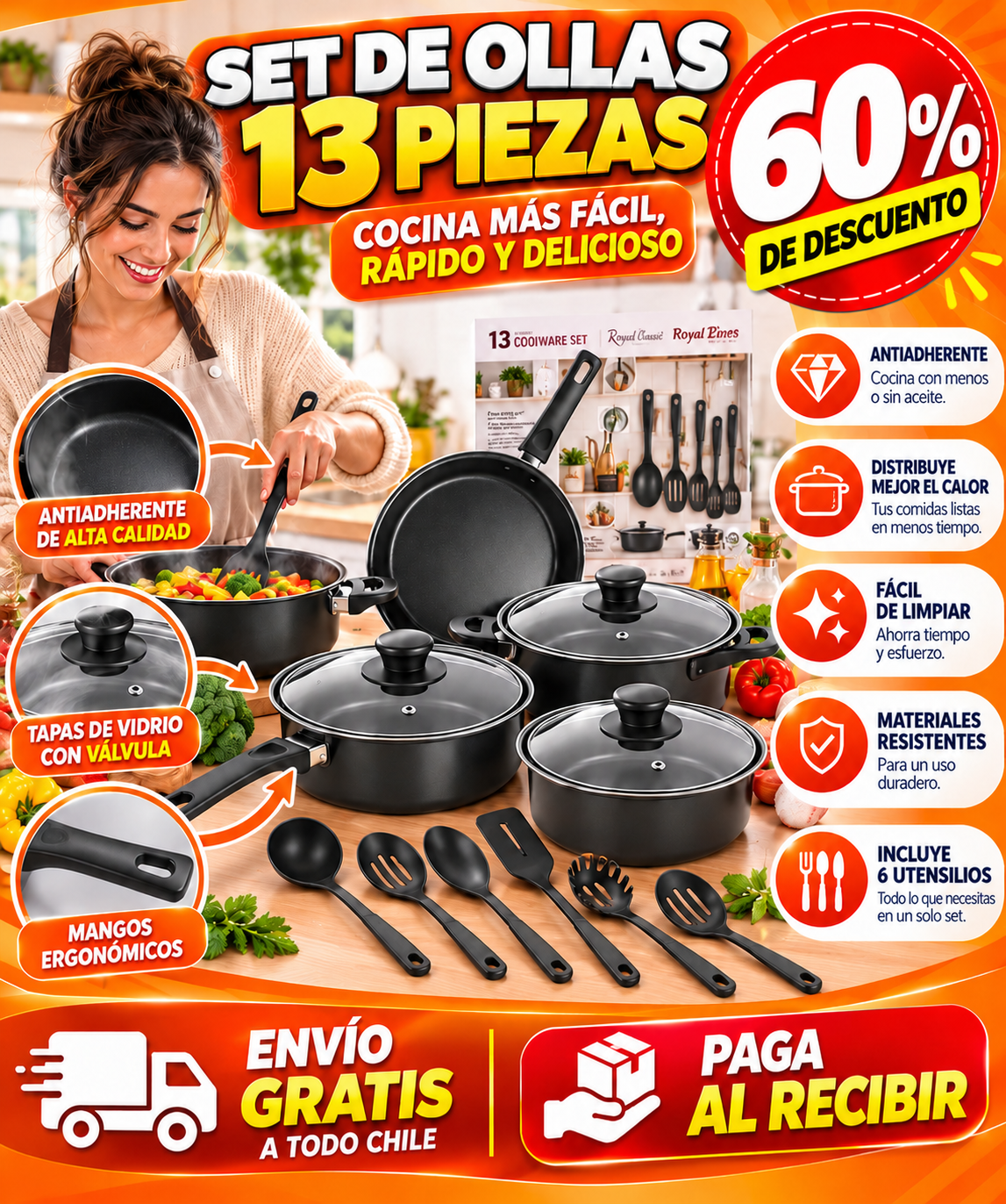 60% DESCUENTO SOLO HOY | RoyalCook™ | SET DE 13 SOLUCIONES A TU COCINA